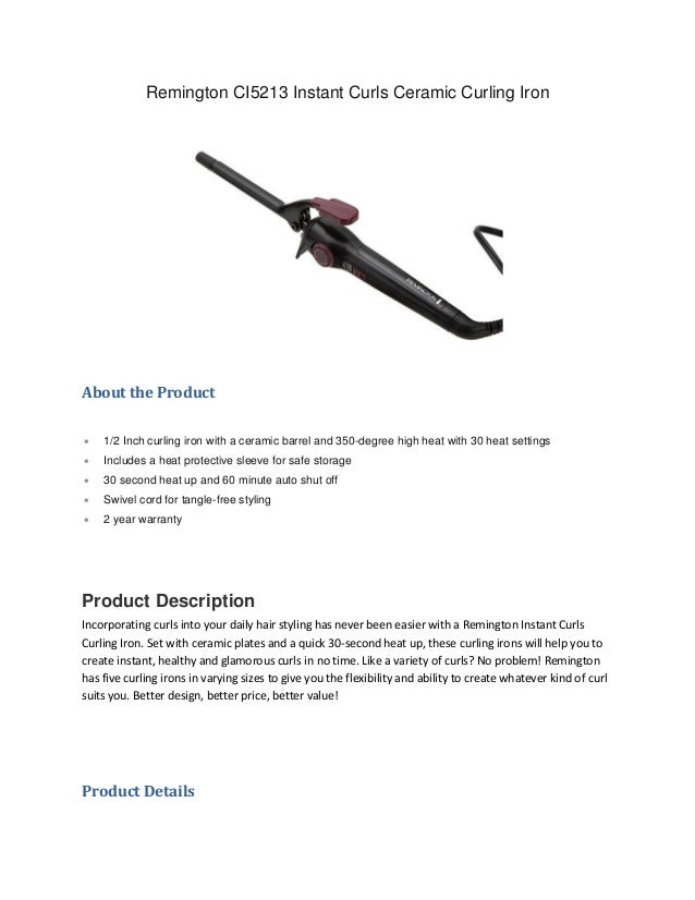 remington instant curls