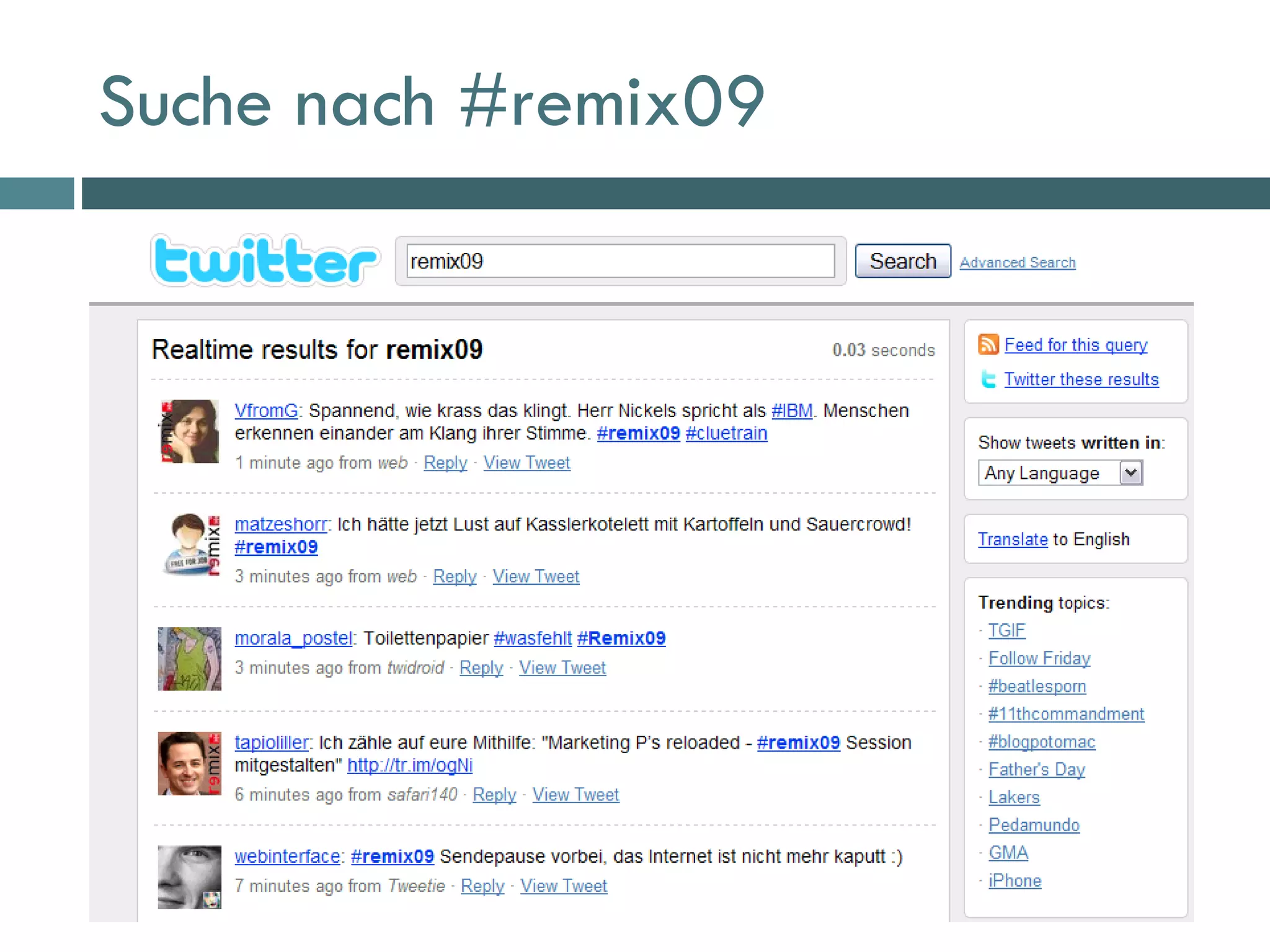 Suche nach #remix09 