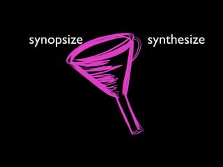 synopsize synthesize
 