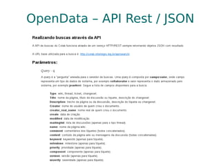 OpenData – API Rest / JSON
 