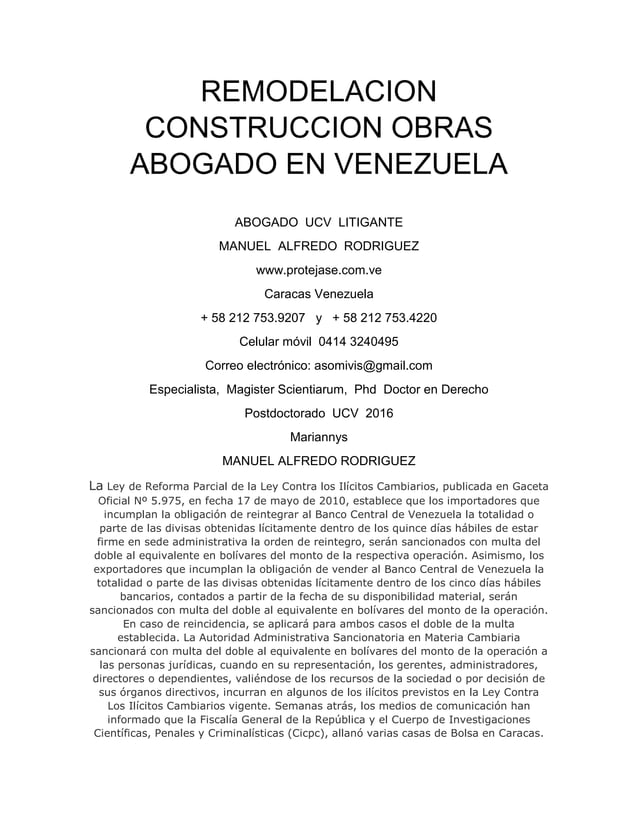 remodelacion construccion obras abogado en venezuela remodelacion construccion obras abogado en venezuela