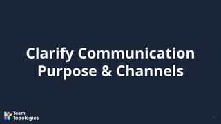 Clarify Communication
Purpose & Channels
52
 