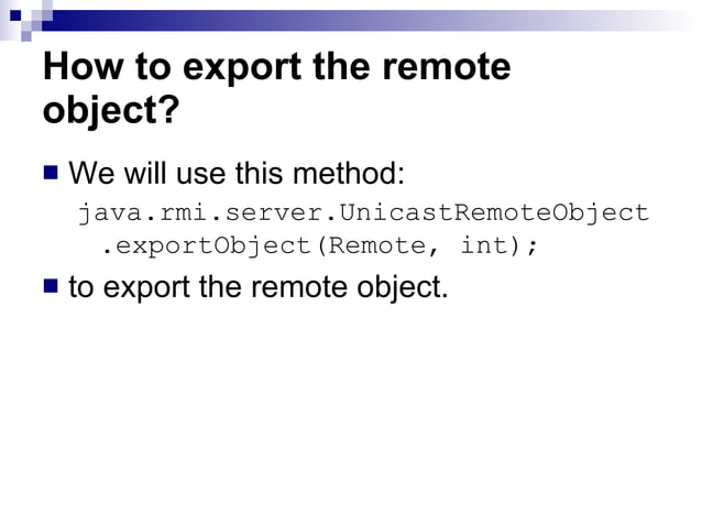 Remote Method Invocation | PPT