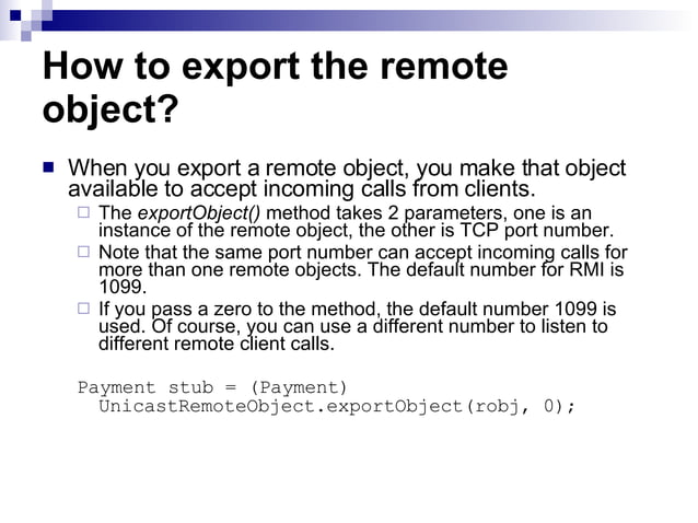 Remote Method Invocation | PPT