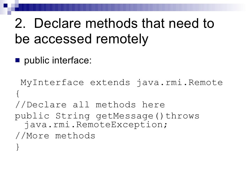 Remote Method Invocation