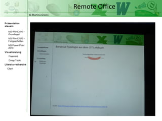 © Martina Grosty
Präsentation
steuern
Einstellungen
Windows Tablet
Einstellungen
Windows Phone
Steuerung
Präsentations-
ablauf
Einstellungen auf
dem Windows
Phone
Remote Office
>
 