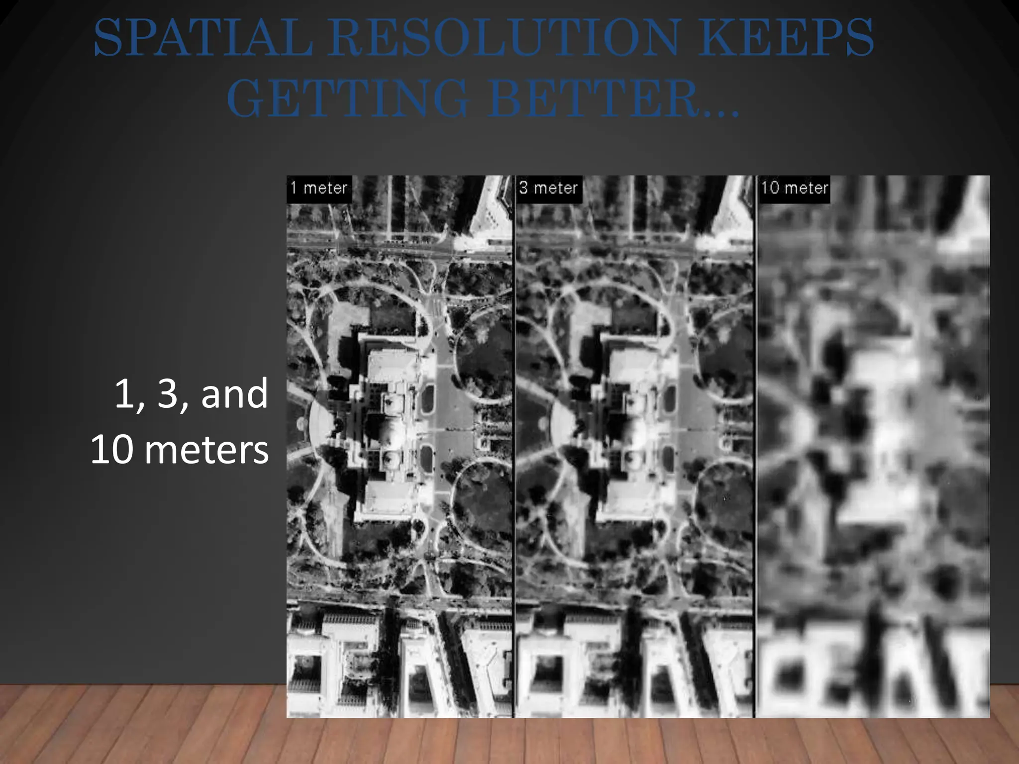 1, 3, and
10 meters
SPATIAL RESOLUTION KEEPS
GETTING BETTER...
 