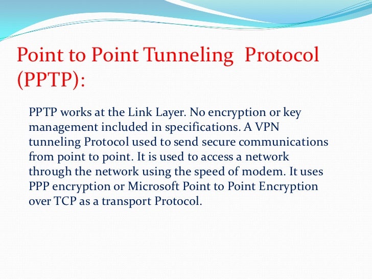 Point to Point Tunneling Protocol