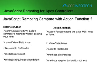 Visualforce: Using JavaScript Remoting for Apex Controllers | PPT