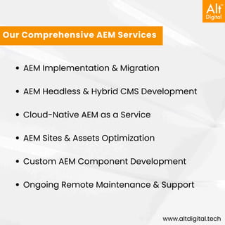 Remote AEM services - Alt digital technologies | PDF