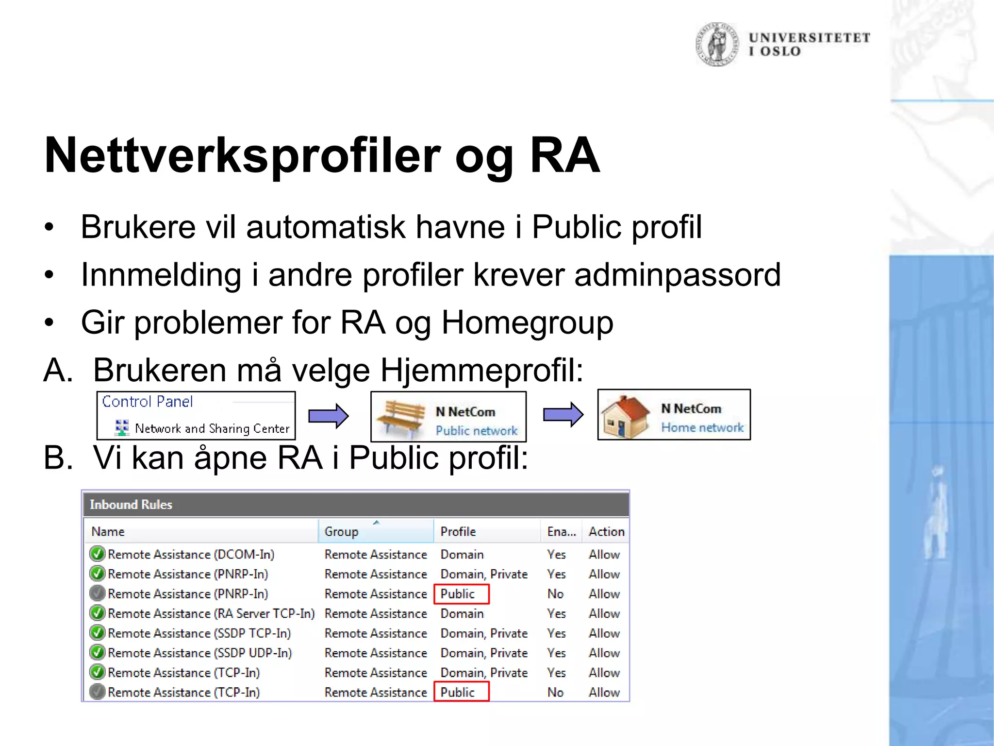 Primært mot hjemmemaskinerBrukeren starter selv sesjonen:Bruker-initiert