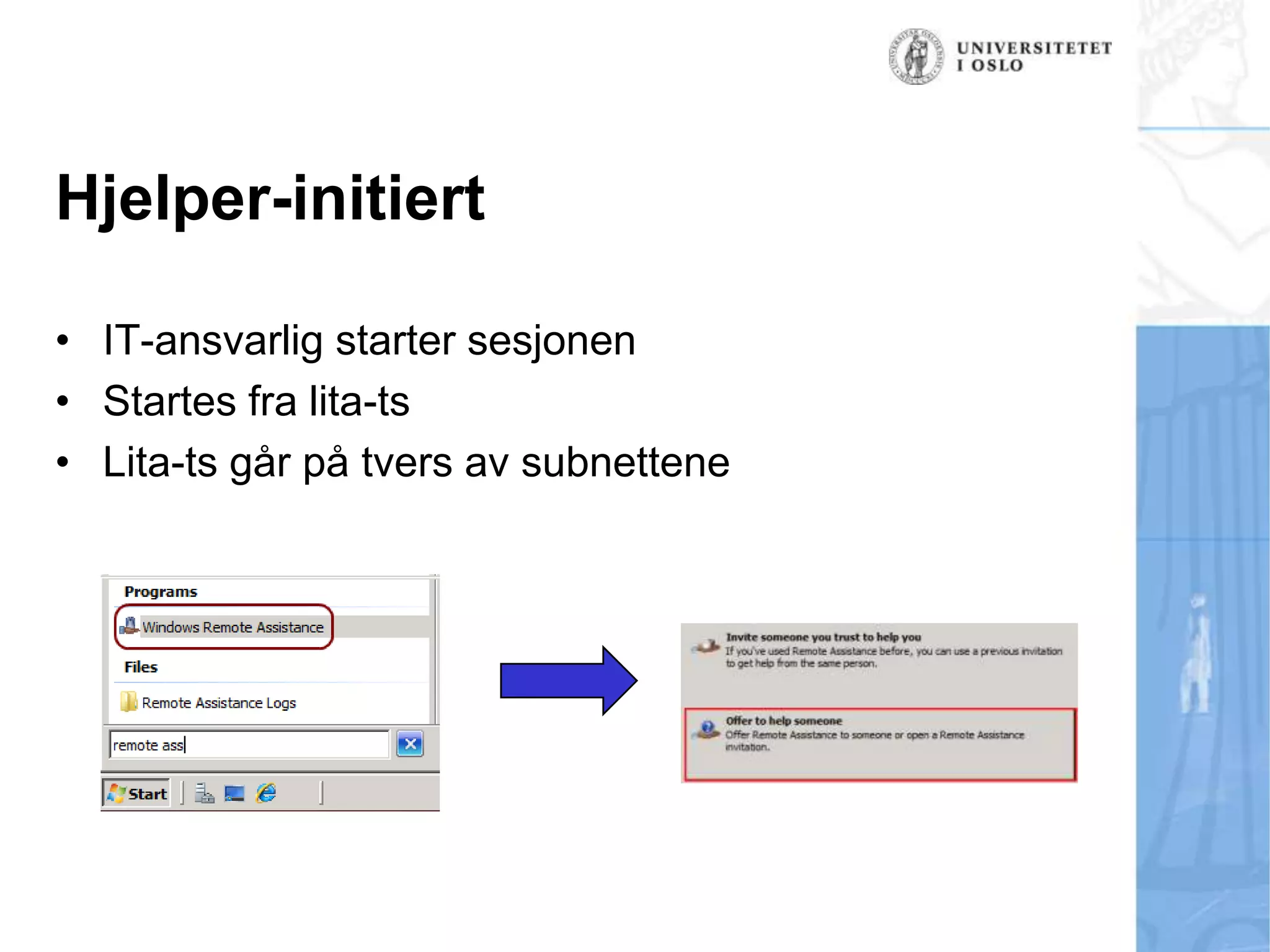 Hjelper-initiertIT-ansvarlig starter sesjonenStartes fra lita-tsLita-ts går på tvers av subnettene