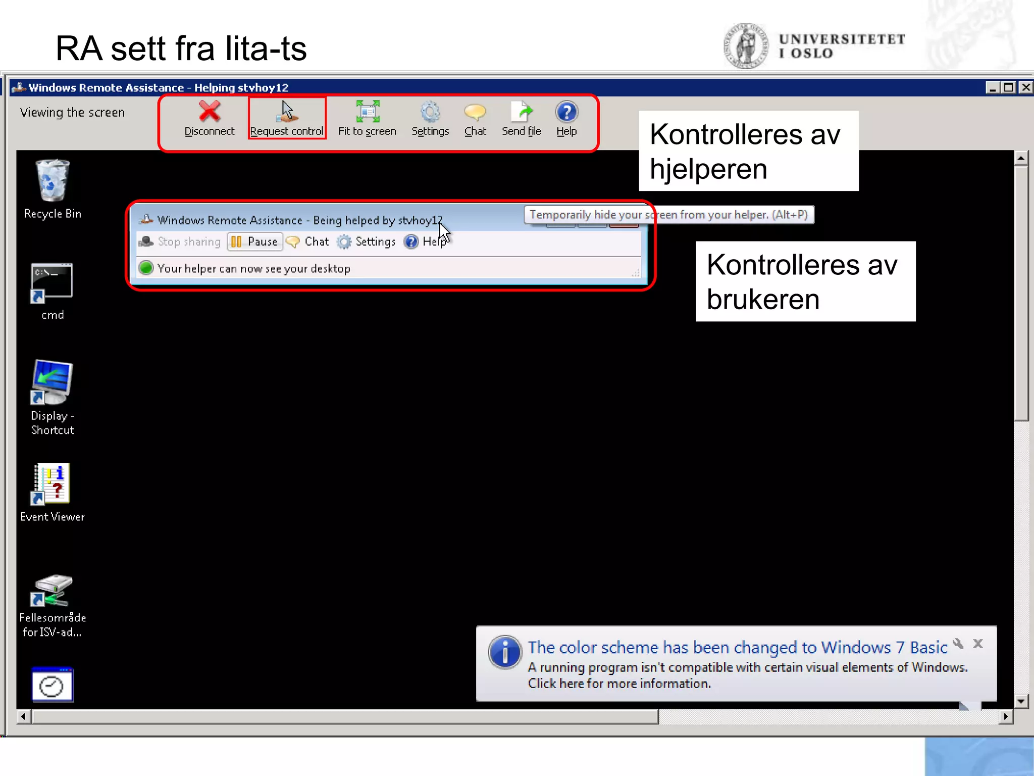 RA sett fra lita-tsKontrolleres av hjelperenKontrolleres av brukeren