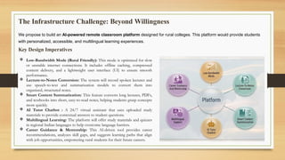 No Remote Learning Infrastructure AI-Powered Low-Bandwidth Remote Classroom for Rural Colleges | PPTX