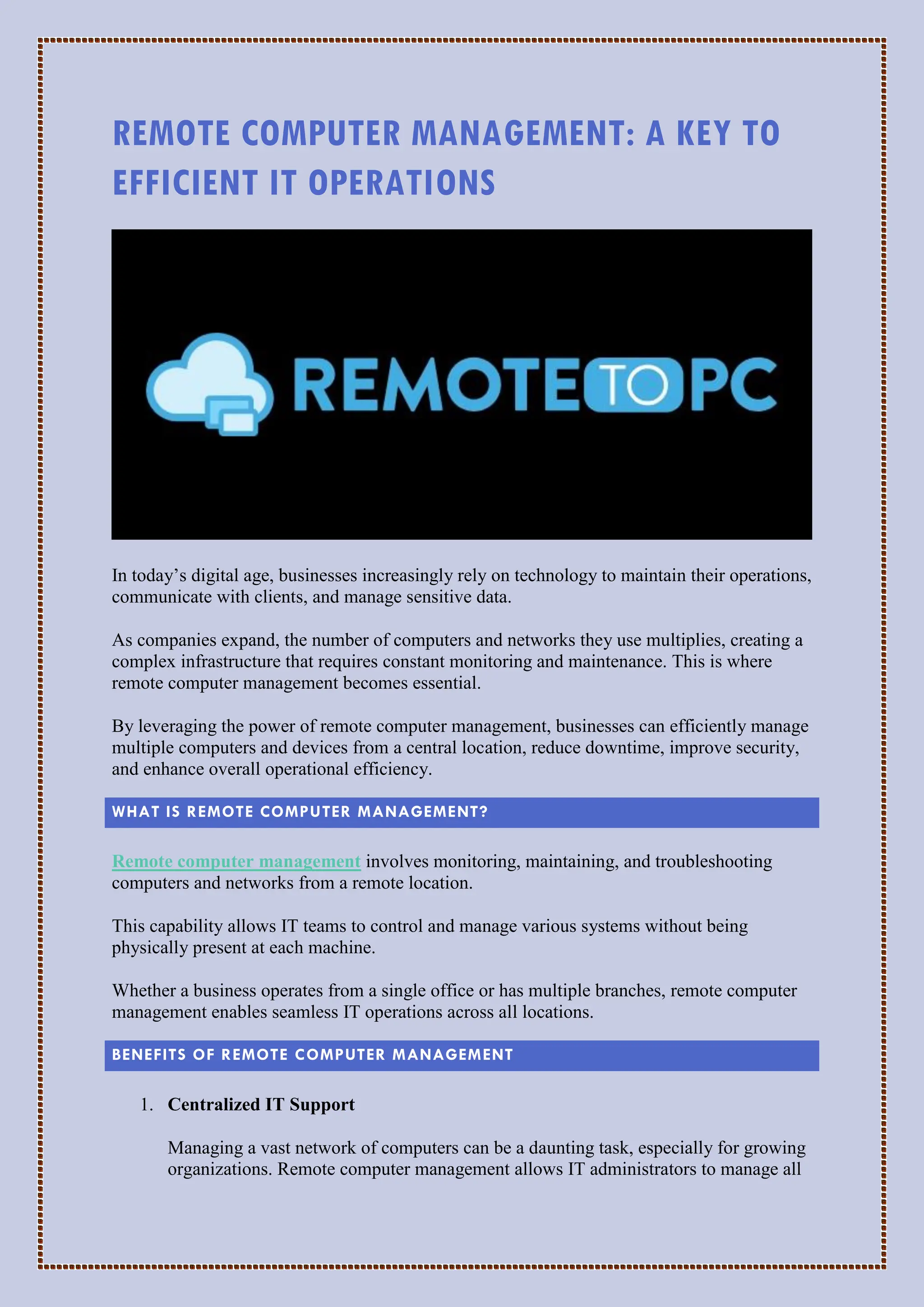 Remote computer management a key to efficient it operations pdf