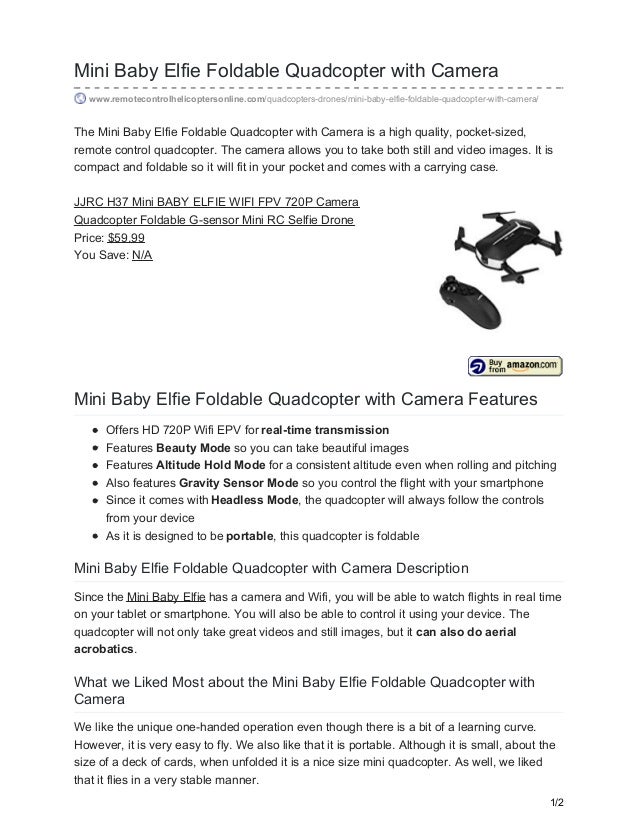 baby elfie drone price