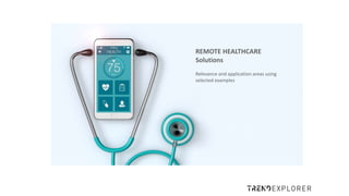 REMOTE HEALTHCARE
Solutions
Relevance and application areas using
selected examples
 