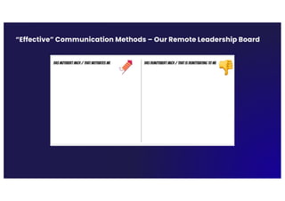 “Effective” Communication Methods – Our Remote Leadership Board
 