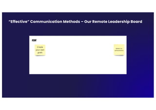 “Effective” Communication Methods – Our Remote Leadership Board
 