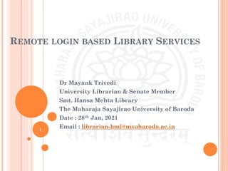 Remote login based library services | PDF