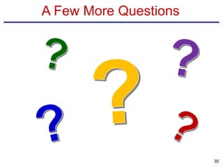 A Few More Questions
30
 