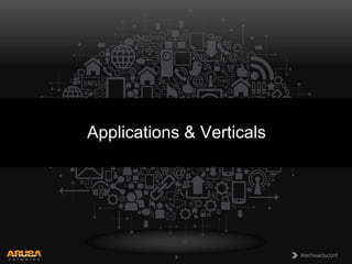 CONFIDENTIAL
© Copyright 2013. Aruba Networks, Inc.
All rights reserved 3 #airheadsconf#airheadsconf3
Applications & Verticals
 