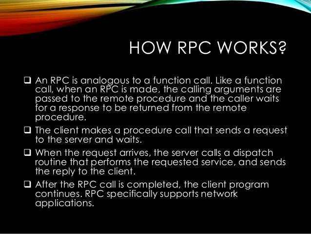 remote procedure call on client server computing how rpc works