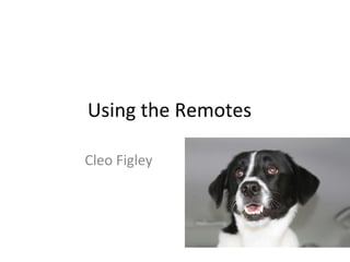 Using the Remotes Cleo Figley 