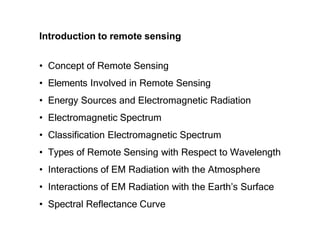 Concept of Remote sensing