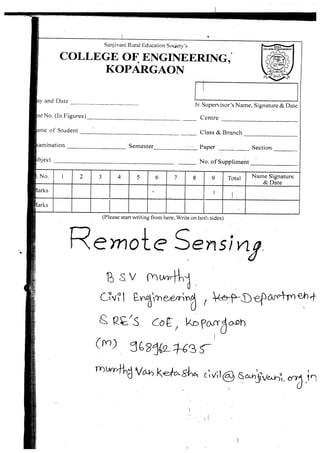 REMOTE SENSING TECHNIQUE