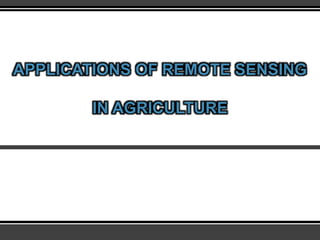 Remote Sensing Applications in Agriculture in Pakistan | PDF