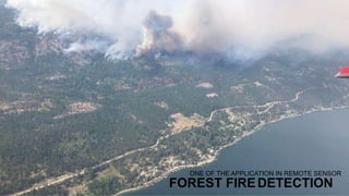 FOREST FIREDETECTION
ONE OF THE APPLICATION IN REMOTE SENSOR
 