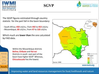 Remote sensing and census data water productivity analysis for limpopo basin