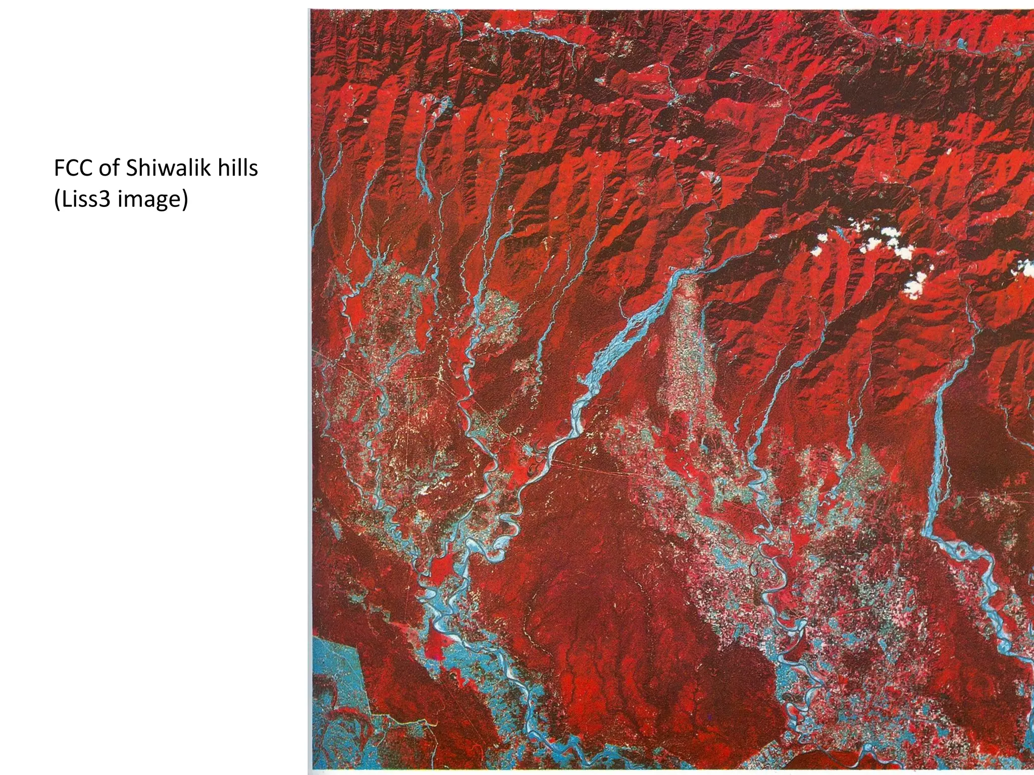 FCC of Shiwalik hills
(Liss3 image)
 
