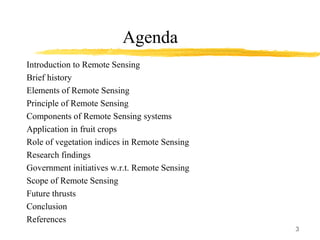 Application of Remote sensing in fruit crops | PPT