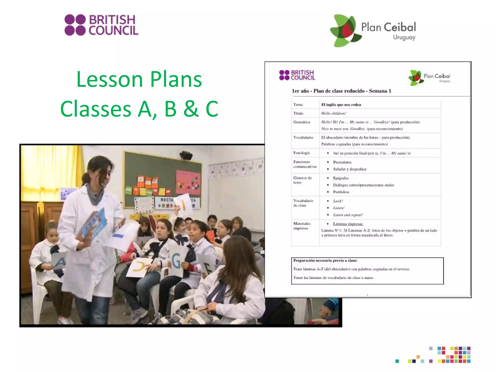 Lesson Plans
Classes A, B & C

 