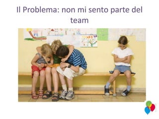 Il Problema: non mi sento parte del
team
 