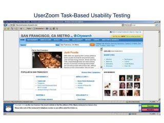 UserZoom Task-Based Usability Testing
 