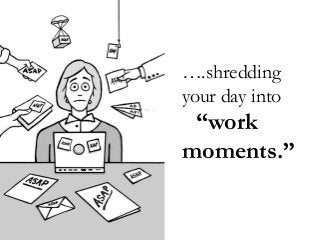 ….shredding
your day into

“work
moments.”

 