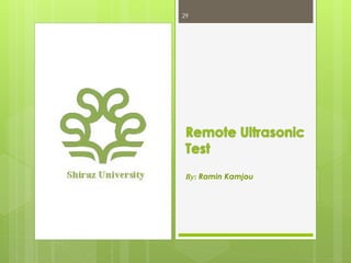 Remote Ultrasonic
Test
By: Ramin Kamjou
29
 