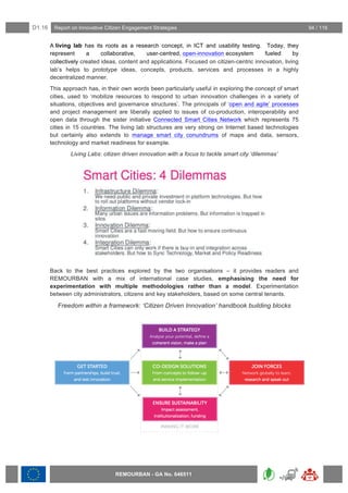 D1.16 Report on Innovative Citizen Engagement Strategies
REMOURBAN - GA No. 646511
Extract of EIP-SCC handbook
1.3.3 Citiz...