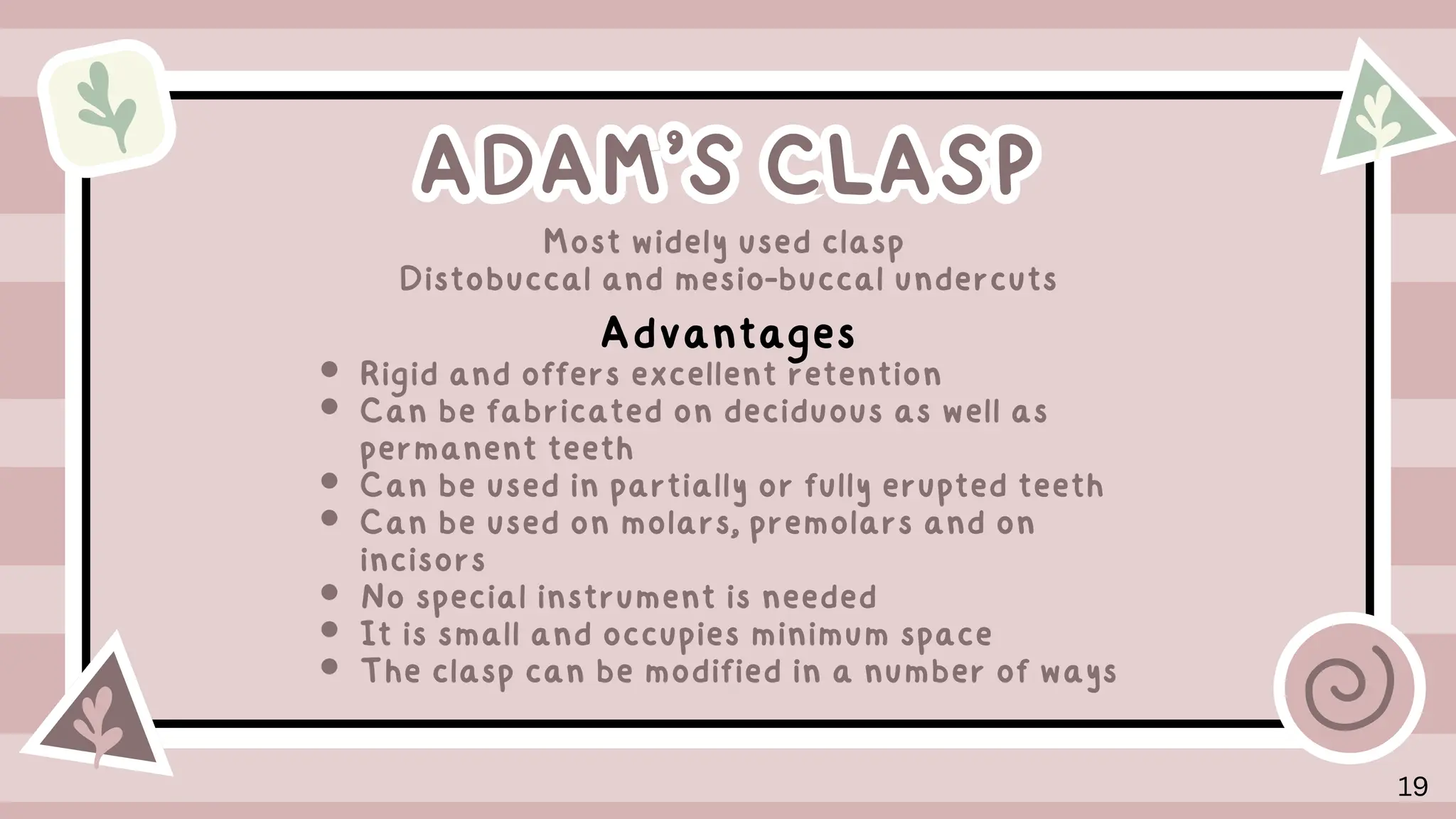 Adams Claps Removable Appliances in Orthodontics | PPT | PDF