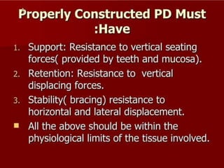 REMOVABLE PARTIAL DENTURES IN PROSTHODONTICS