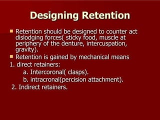 REMOVABLE PARTIAL DENTURES IN PROSTHODONTICS