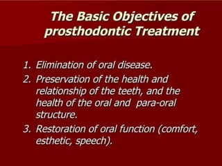 REMOVABLE PARTIAL DENTURES IN PROSTHODONTICS