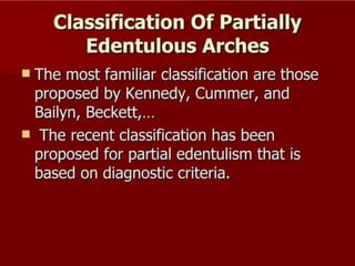 REMOVABLE PARTIAL DENTURES IN PROSTHODONTICS