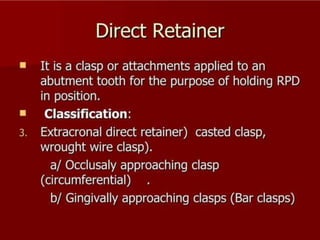 REMOVABLE PARTIAL DENTURES IN PROSTHODONTICS
