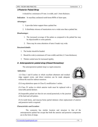 Posterier Strap Rpd Removable partial denture theory and practice 2011 | PDF