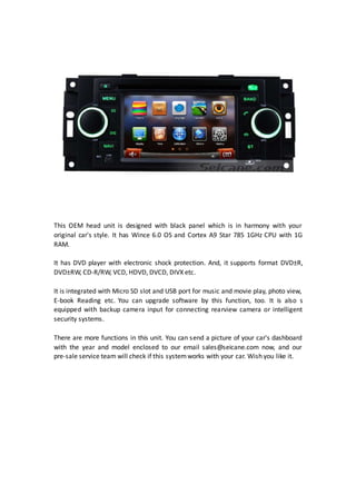 Removal and wiring diagram for 2002 2007 jeep grand cherokee cd radio