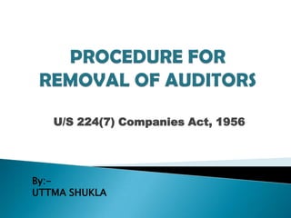 U/S 224(7) Companies Act, 1956




By:-
UTTMA SHUKLA
 